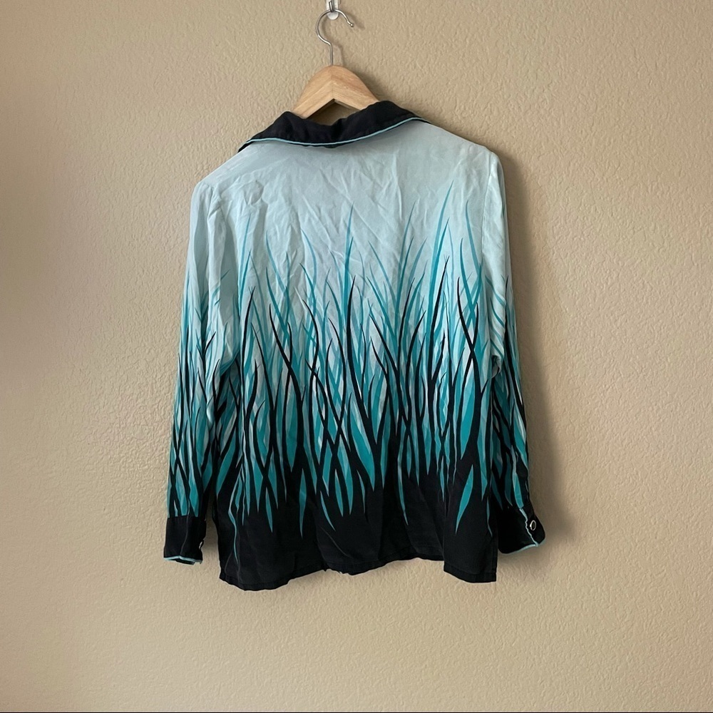 Bob Mackie Wearable Art Meadowlands Silk Blouse - image 3